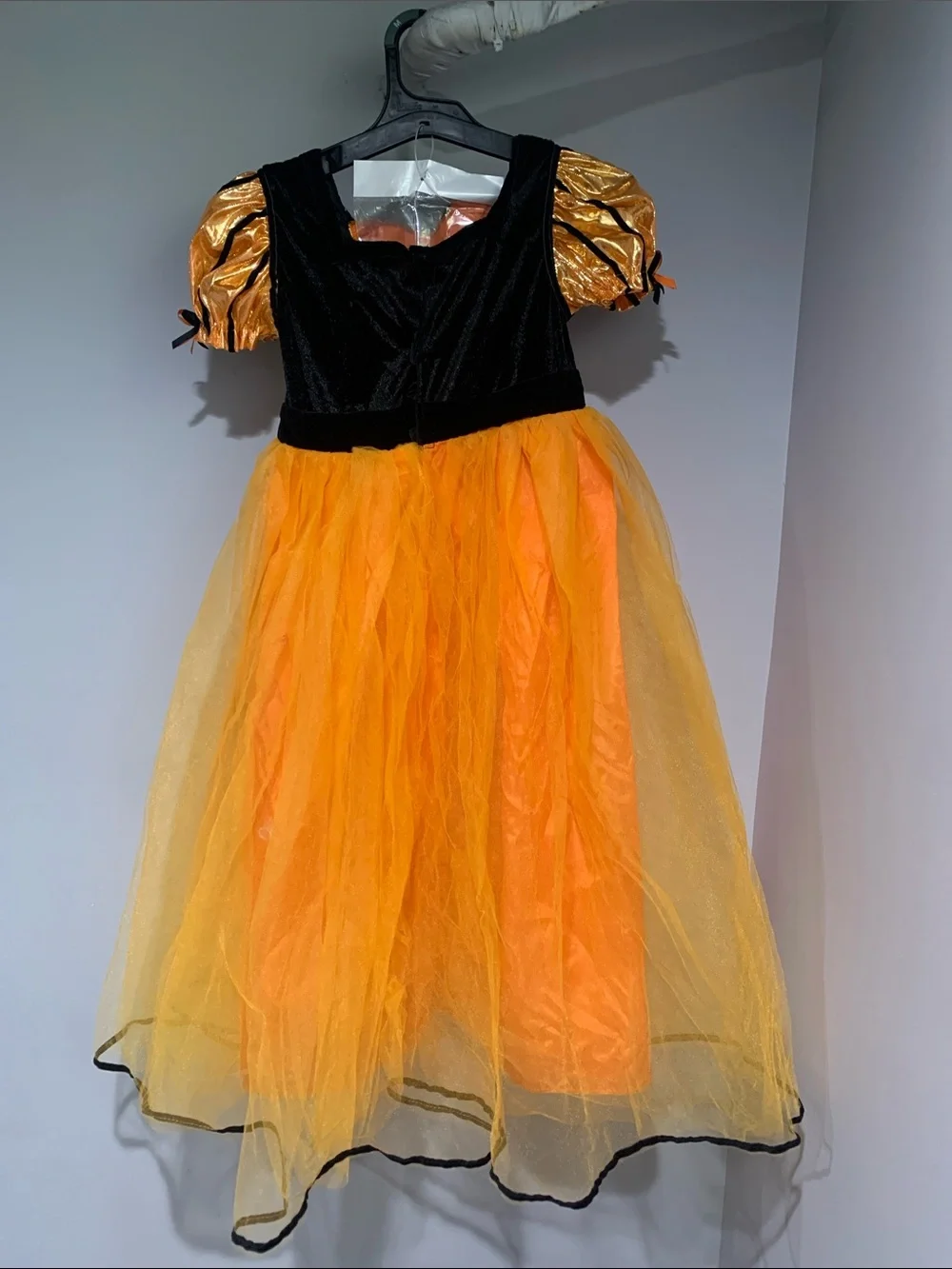 Black & Orange Halloween Princess Dress with hat